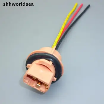 Shhworldsea 12 см 20AGW меден кабел е 10 бр./лот T20 АВТОМОБИЛНО гнездо за крушка с нажежаема жичка, T20 КОЛА лампи конектор Безплатна доставка