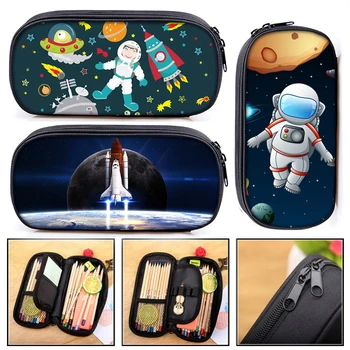 Косметичка за астронавти / космически кораб, чанта за моливи, Звездна нощ, Галактика, детска стационарната чанта, молив случай за моливи за момчета и момичета, ученически пособия за деца