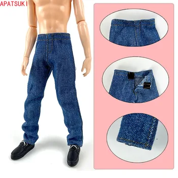 Тъмно сини панталони за ръчно изработени кукли Кен Битка, дънкови панталони 1/6, стоп-моушън облекло за приятеля на Барби, аксесоари за кукли Кен, детски играчки