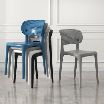 Модерни столове с облегалки Хол с трапезария и Пластмасови удобни столове Италиански дизайнерски шезлонги Salle Manger Кът за спалня, мебели
