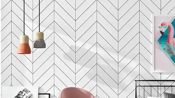 Обичай европейските тапети Модни Бели геометрични 3D тапети за декориране на спалня хол papel pintado de pared