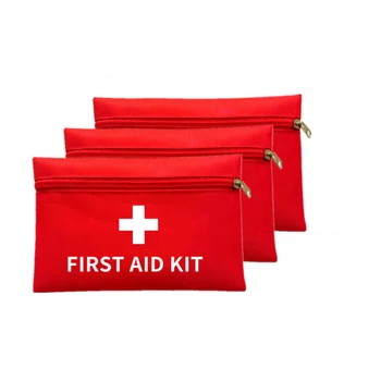 Чанти за комплекти за първа помощ 3шт, червена чанта за медицински инструменти, медицински сестри, водоустойчива чанта за съхранение от плат Оксфорд, Болнични пособия за оказване на първа помощ в дома