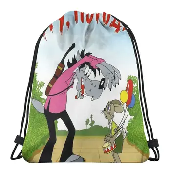 Вълкът Е Погоди Е Погоди Карикатури Преносими Туристически чанти на съвсем малък За конна езда, Спортни обувки, Раници за съхранение