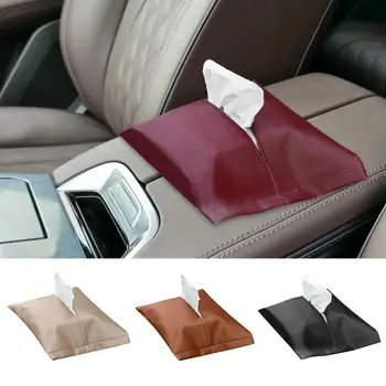 Автомобилна кутия за салфетки, за многократна употреба козирка, държач за кърпички, кожен държач за слънцезащитен козирка, държач за кърпички, калъф за хартиени кърпи за ръце, на задната седалка на колата