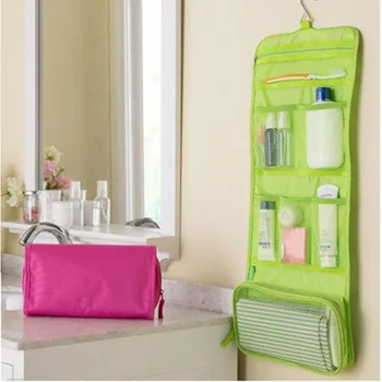 Преносима подвесная чанта-органайзер, Сгъваема косметичка за грим, Пътни чанти за тоалетни принадлежности, аксесоари за измиване на банята 840122
