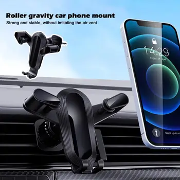 Кола за телефон Universal Gravity с монтиране на отдушник, кука, скоба за мобилен телефон, поддръжка на GPS, Авто скоба за iPhone Samsung A6S2