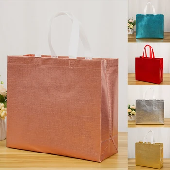 Пазарска чанта с голям капацитет, еко-чанта за вкъщи, лазерна продуктова чанта от нетъкан текстил, чанта за пазаруване с релефни, покрит с водоустойчив филм
