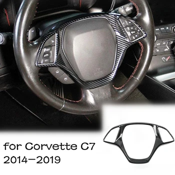 Автомобилни Аксесоари за Chevrolet Corvette C7 2014-2019 С принтом от въглеродни влакна, вътрешна Украса на волана, Декоративни капачки