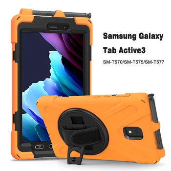 За Samsung Galaxy Tab Active 3 2020 SM-T570 T575 T577 Калъф Kids Safe Armor устойчив на удари PC Силикон Хибриден Калъф-Стойка За Таблет