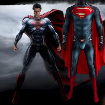 Човек от стомана Супермен Cosplay Костюм Зентай Костюм за Хелоуин Супергерой от ликра Боди, Гащеризон Гащеризон на Карнавалните костюми Disfraces