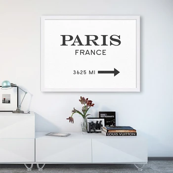 Модерен Париж, Франция, Живопис върху платно, стенни художествени плакати, щампи, черно-бели снимки, начало декор за хола, директна доставка без рамка