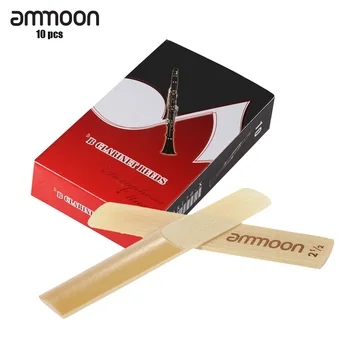 ammoon 10 броя в опаковка, Якост 2,5 Бамбукова тръстика за кларинет Bb, дървени духови инструменти, резервни Части и аксесоари