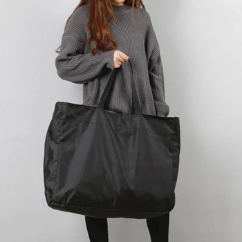 Дамски чанти за пазаруване, обикновена чанта с цип, Голям капацитет, миещи, за многократна употреба, прости, тежкотоварни, нови модни чанти за улицата
