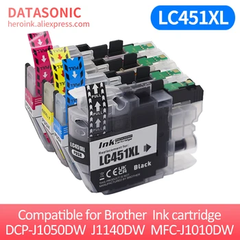 Съвместима касета с мастило LC451 LC451XL за принтер Brother DCP-J1050DW, DCP-J1140DW, MFC-J1010DW Голям капацитет