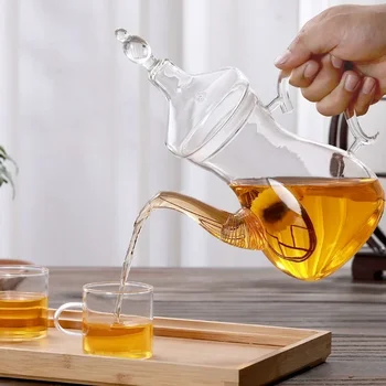 Чайник от borosilicate арабски стъкло голям капацитет за съхранение с обем 1000 мл с филтър, Огнеупорни машина за студена вода, цвете чайник, чай и прибори