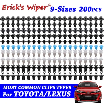 Чистачките Erick's 200 бр./компл. Щипки За Тапицерия Купето на Автомобила Нажимная Спойка 9 Размери на Хонорар Броня За Toyota Corolla RAV4 Yaris Prius и Lexus