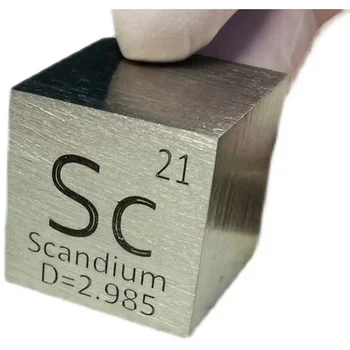1 инч Scandium Sc Полиран куб Колекция от метални елементи Scandium Target Science Experiment за научноизследователска и развойна дейност 25,4 мм