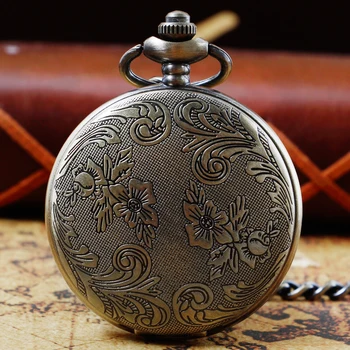 Антикварни кварцов мъжки джобен часовник от старата бронз, Реколта колекция от произведения на изкуството на веригата 80 см, уникални подаръци, мъжки часовник-ключодържатели