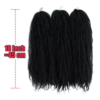 Заплитане на косата Marley Twist 18-цолови възли на една кука опашка от синтетични косми в африканския стил за изграждане на косичек Twists