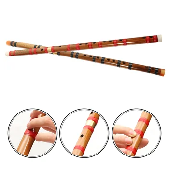 1 бр. бамбук флейта в китайски стил, представяне на флейта за начинаещи (бутон D)