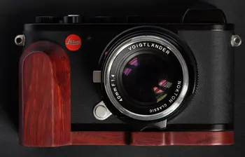 Дървена дръжка, L-образен държач плоча, поддържаща печка за фотоапарат Leica CL Ръчно изработени от черно дърво
