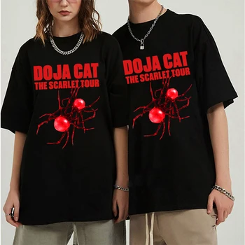 2023 Червени тениски с принтом котка Dodge, мъжки и дамски модни тениски за cosplay Y2K