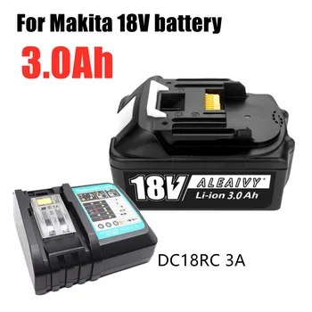 18V 3000mAh за подмяна на акумулаторни батерии BL1840 BL1850 BL1830 BL1860BLXT40 в электроинструментах и дрелях Makita, зарядно устройство DC18RC 3A