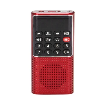 5X L-328 Мини Преносим джобен FM-радио с автоматично сканиране, музикален аудио MP3 плейър, малък говорител на открито с диктофон