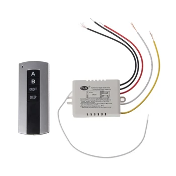 Безжична 2-канален приемник-предавател с дистанционно управление, лампа за включване/изключване
