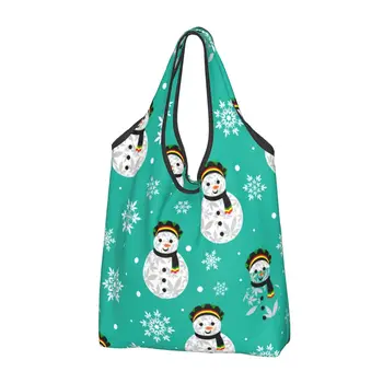 Коледни Сергии чанти Kawaii Клиент Чанта през рамо с голям капацитет портативен Снежен човек Коледна чанта с джуджетата