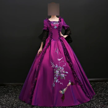 Purpurea Мария Средновековни Дамски официални рокли Възраждането Коледен театър-Маскарад Рокли за бала Vestido De Fiesta