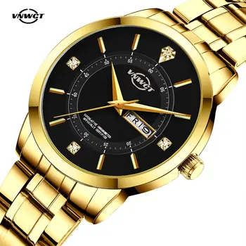 Маркови мъжки часовници VNWCT, водоустойчив кварцов ръчен часовник за бизнес посещения от неръждаема стомана за мъже