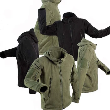 Мъжки ветрозащитная тактическа руното яке Soft Shell, dr. якета за стрелба с лък, лов, топло яке с качулка за къмпинг, разходки
