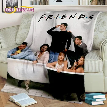 Friends Classics TV 3D Юрган, Меки покривки за дома, легла, мека мебел, офис за пикник, туристически, одеяла за почивка, подарък за деца