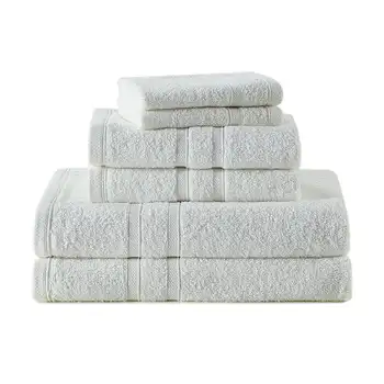 Комплект кърпи от 6 части, Комплект Кърпи за баня 30x52 Ръчно Пране 16x26 12x12, Бял