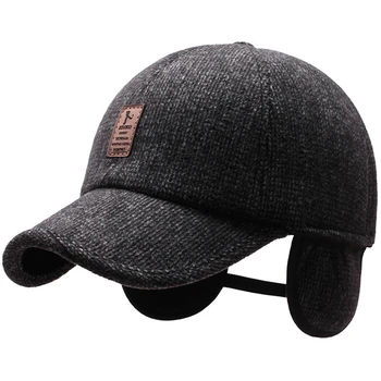 Ловни шапки с опазването на ушите, зимна есен мъжки вълнена шапка-ушанка, топло бейзболна шапка, туризъм шапка Gorras Casquette за катерене 