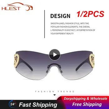 1 / 2 ЕЛЕМЕНТА Горещи слънчеви очила Y2k Дамски модни Слънчеви очила Мъжки нюанси на Спортни очила Очила с UV400