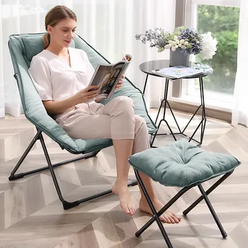 Люлеещ се стол с висока облегалка за хола Ергономичен Модерен диван Nordic Puffs Дизайнер подово покритие Удобни мебели за дома Saddie Da Soggiorno