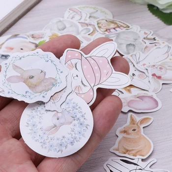 Y1UB Горещо за креативни хартиени етикети зайци и домашни любимци Декор САМ Scrapbooking Sti