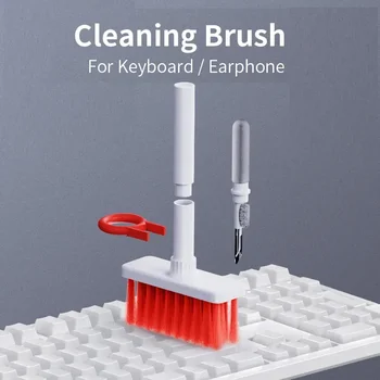 Набор от Четки За Почистване на клавиатурата 5 в 1, Гребец Капачки за Ключове, за Пречистване на Слушалки Airpods Pro 1, 2, 3, Инструменти За Почистване на Седалките За слушалки, Bluetooth