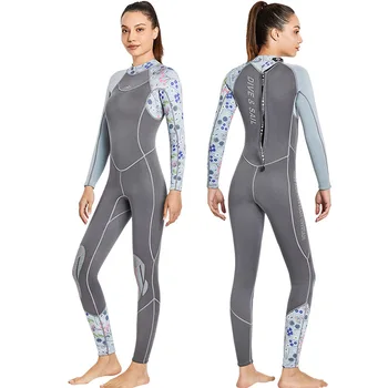 Топъл костюм за сърф 3 мм за жени, водоустойчив костюм за гмуркане, едно парче, с дълги ръкави, Cx59