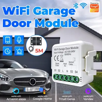 Sasha Smart WiFi Контролер за отваряне на гаражни врати, приложението за гласово дистанционно управление, Работа с Alexa, Google Home Асистент, Yandex Алис