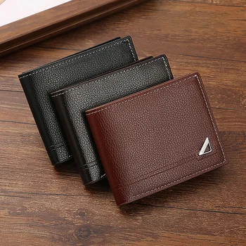 Минималистичен мъжки портфейл от изкуствена кожа, чанта за дреболии, притежател на кредитна карта, мъжки портфейл, Реколта Малки портфейли